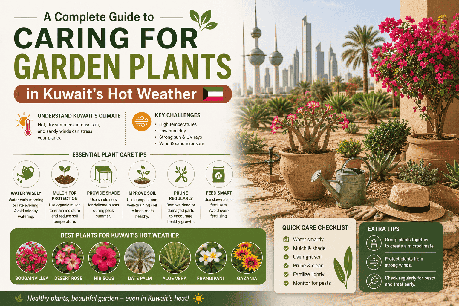 A Complete Guide to Caring for Garden Plants in Kuwait's Hot Weather